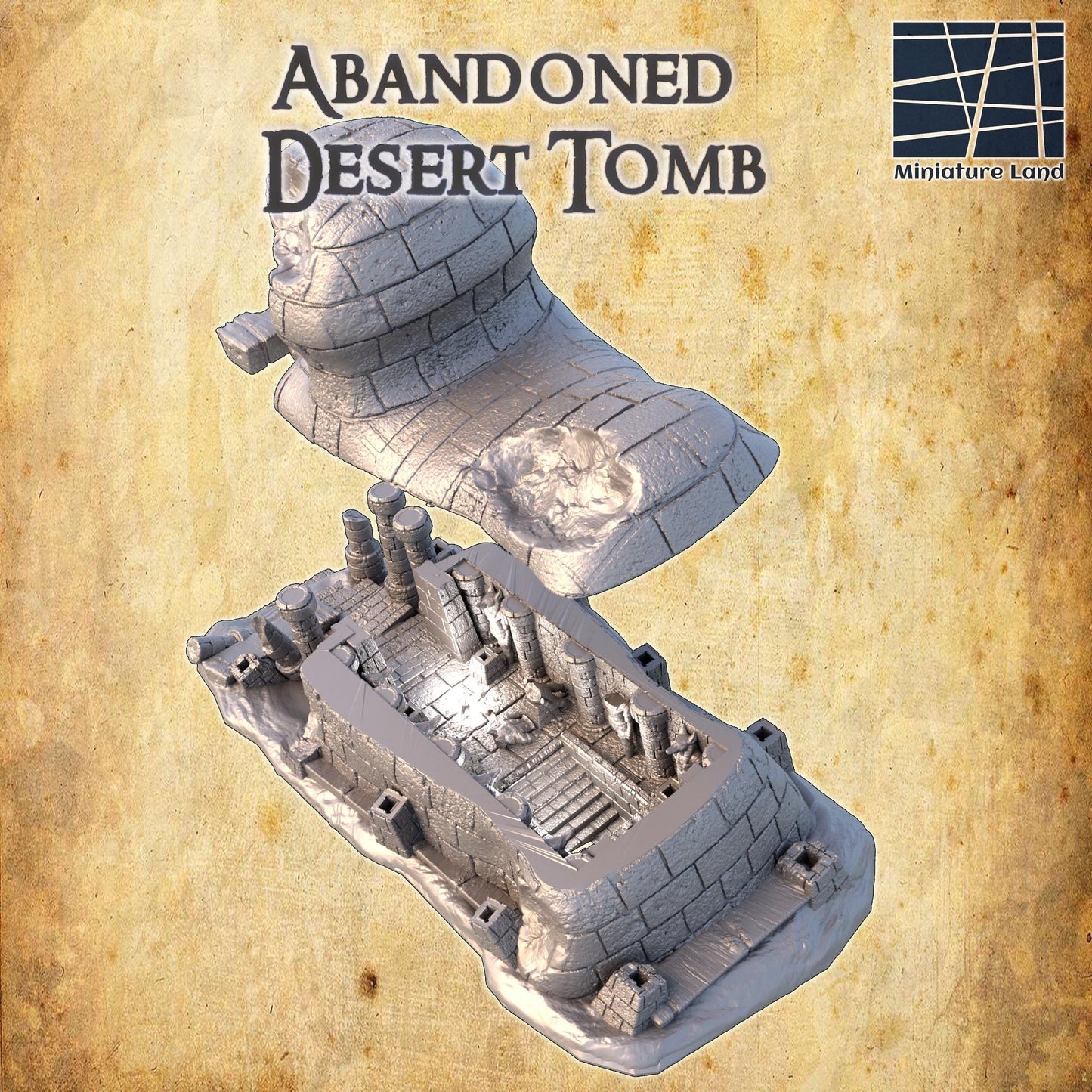 Abandoned Desert Tomb | TTRPG D&D Playable 3D Printed Building | MiniatureLand