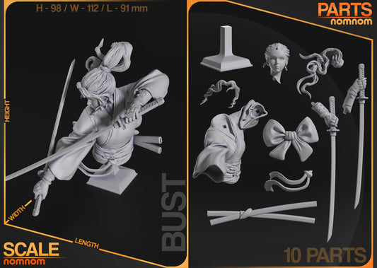 Neko Warrior Bust | Resin Garage Kit Figure Original Bust | Nomnom Figures