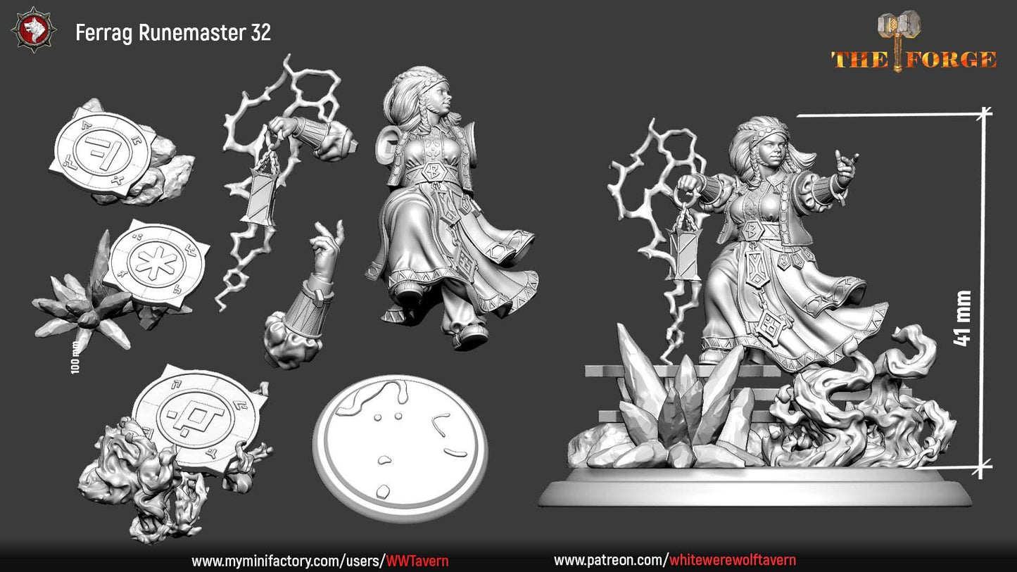 Ferrag Runemaster | TTRPG D&D Miniature | White Werewolf Tavern