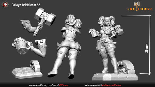 Galwyn Briskfeast | TTRPG D&D Miniature | White Werewolf Tavern