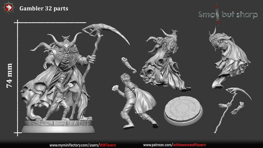 Gambler | TTRPG D&D Miniature | White Werewolf Tavern