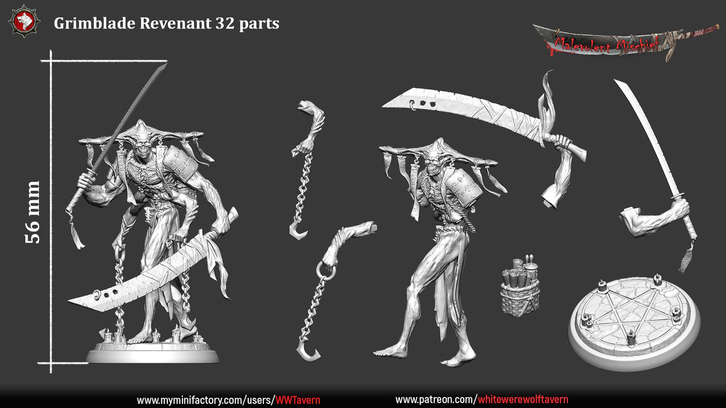 Grimblade Revenant | TABLETOP SCALE | TTRPG D&D Miniature | White Werewolf Tavern