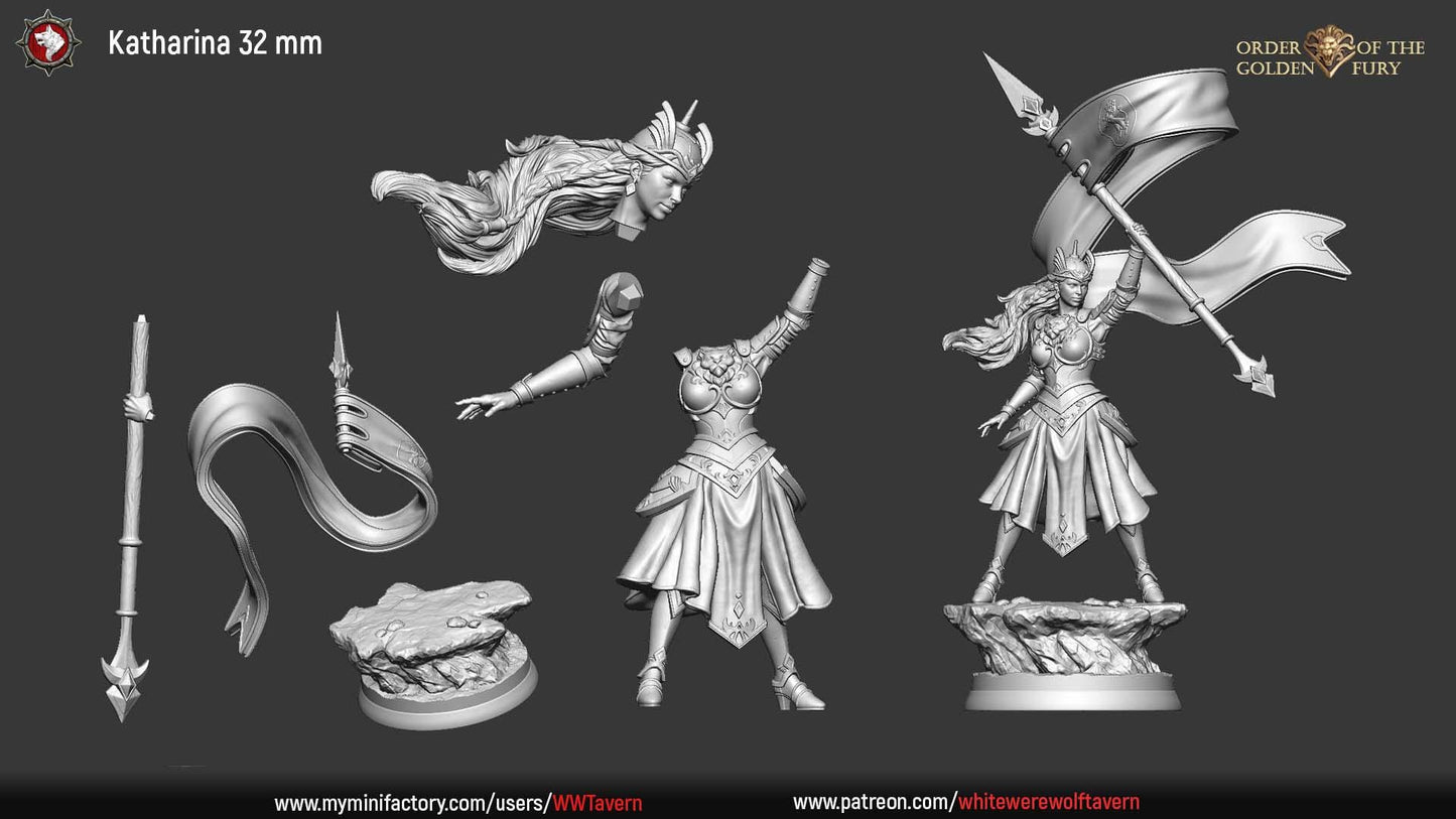 Katharina | TABLETOP SCALE | TTRPG D&D Miniature | White Werewolf Tavern