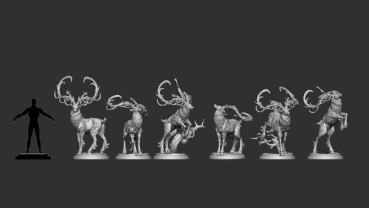 Magic Deer | TABLETOP SCALE | TTRPG D&D Miniature | White Werewolf Tavern