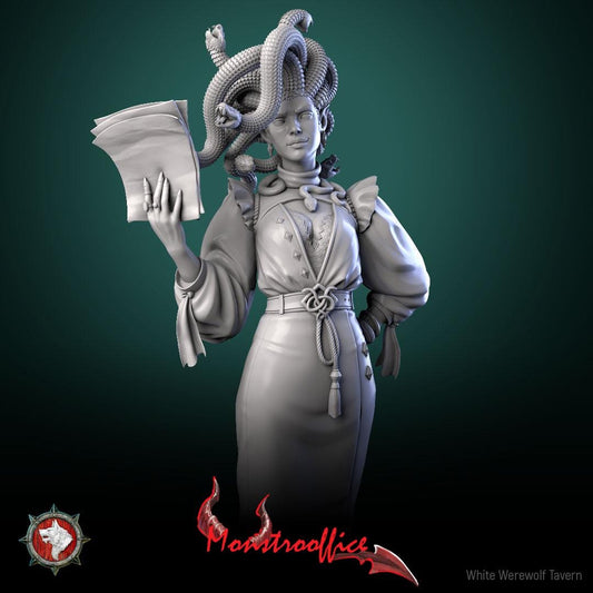 Medusa Director | TABLETOP SCALE | TTRPG D&D Miniature | White Werewolf Tavern