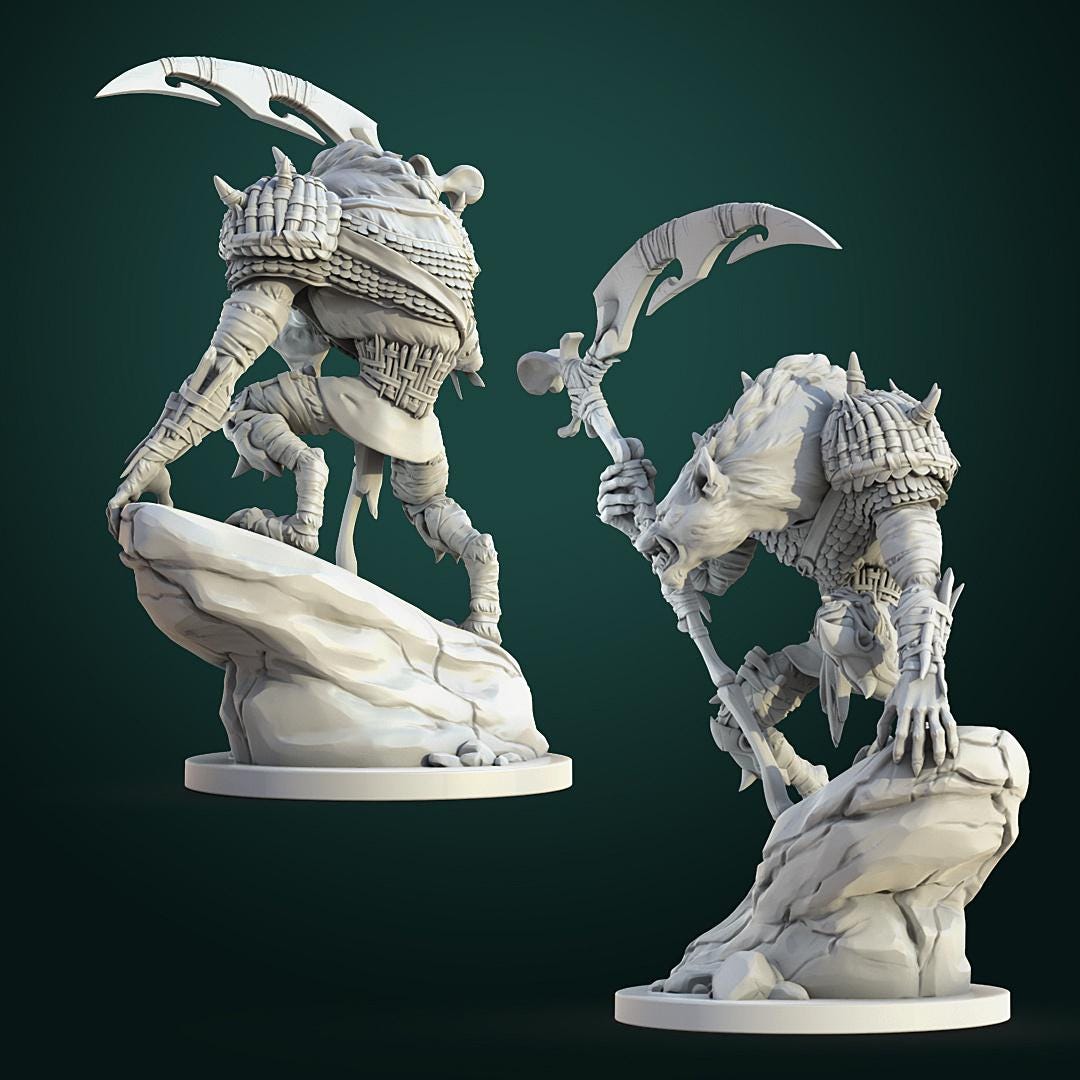 Mezg, Gnoll | TABLETOP SCALE | TTRPG D&D Miniature | White Werewolf Tavern