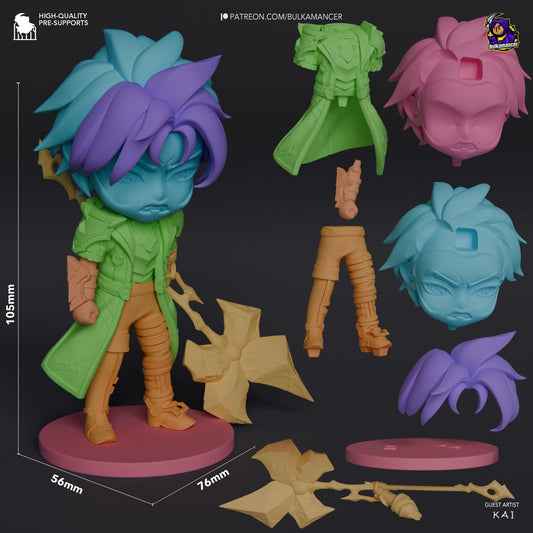 Chibi Jayce | Resin Garage Kit Sculpture Anime Video Game Fan Art Statue | Bulkamancer Sculpts