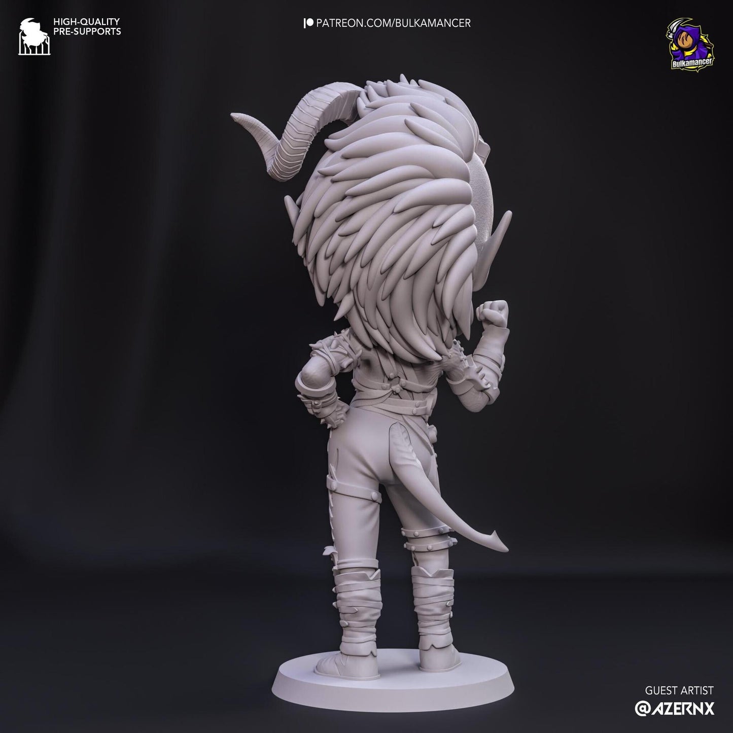Chibi Scorching Barbarian | Resin Garage Kit Sculpture Anime Video Game Fan Art Statue | Bulkamancer Sculpts