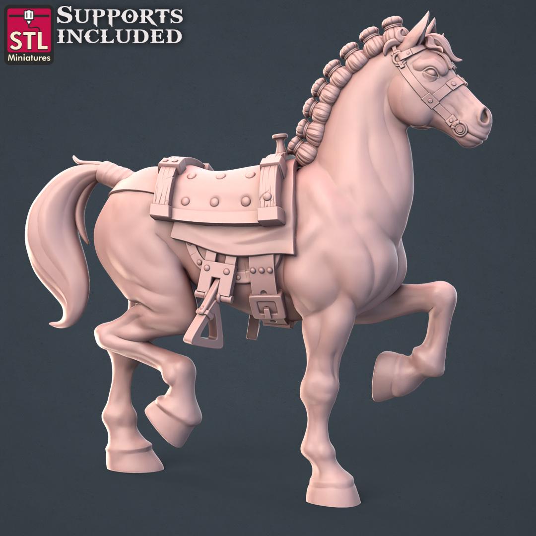 Horse Trainer NPC Set | Tabletop Scale | D&D TTRPG Miniature | STL Miniatures