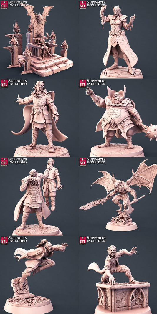 Vampires Monster NPC Set | Tabletop Scale | D&D TTRPG Miniature | STL Miniatures