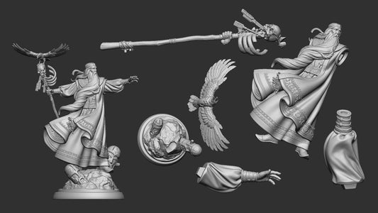Volkhv, Wizard | TABLETOP SCALE | TTRPG Miniature | White Werewolf Tavern | Unpainted, Unplated Resin 8k