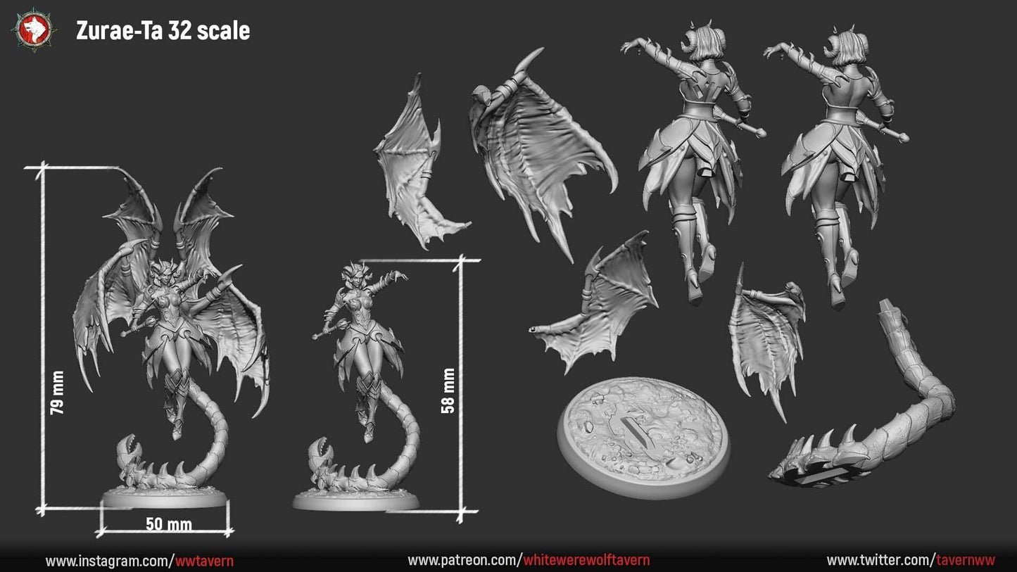 Zurae, Demon Woman | TABLETOP SCALE | TTRPG Miniature | White Werewolf Tavern