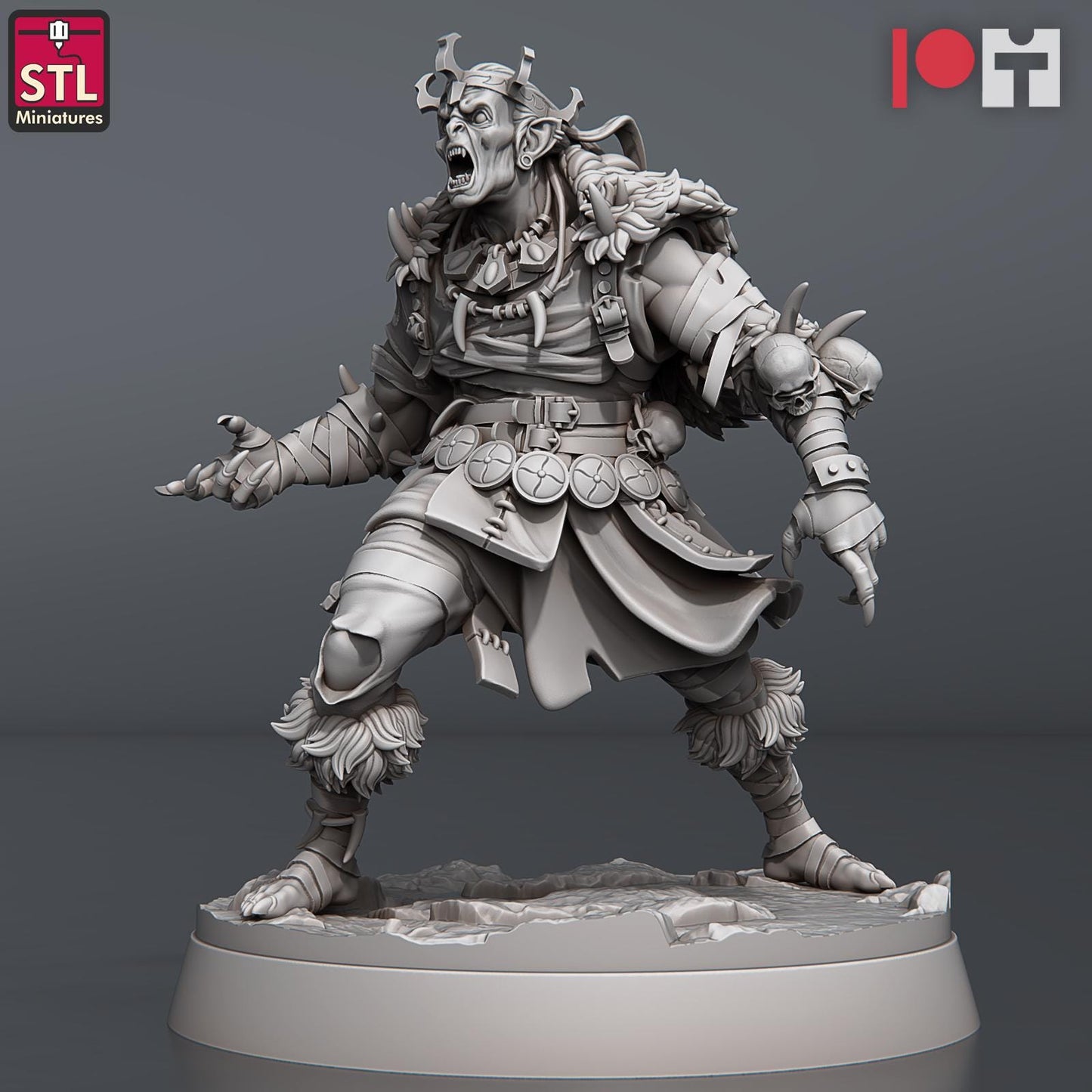 Ghoul King Set | Tabletop Scale | D&D TTRPG Miniature | STL Miniatures
