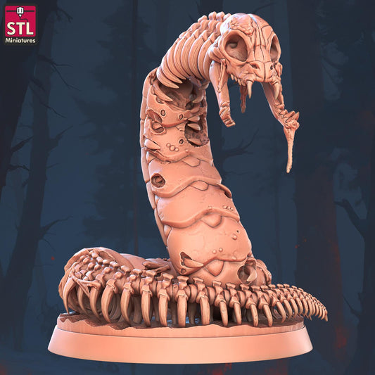 Ghoul Giant Snake Set | Tabletop Scale | D&D TTRPG Miniature | STL Miniatures