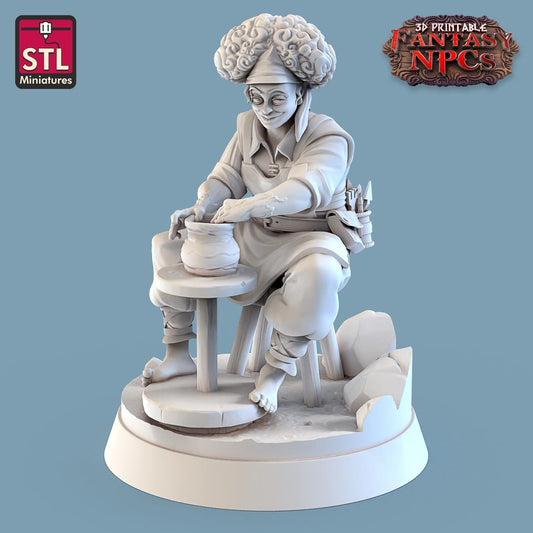 Potter NPC Set | Tabletop Scale | D&D TTRPG Miniature | STL Miniatures