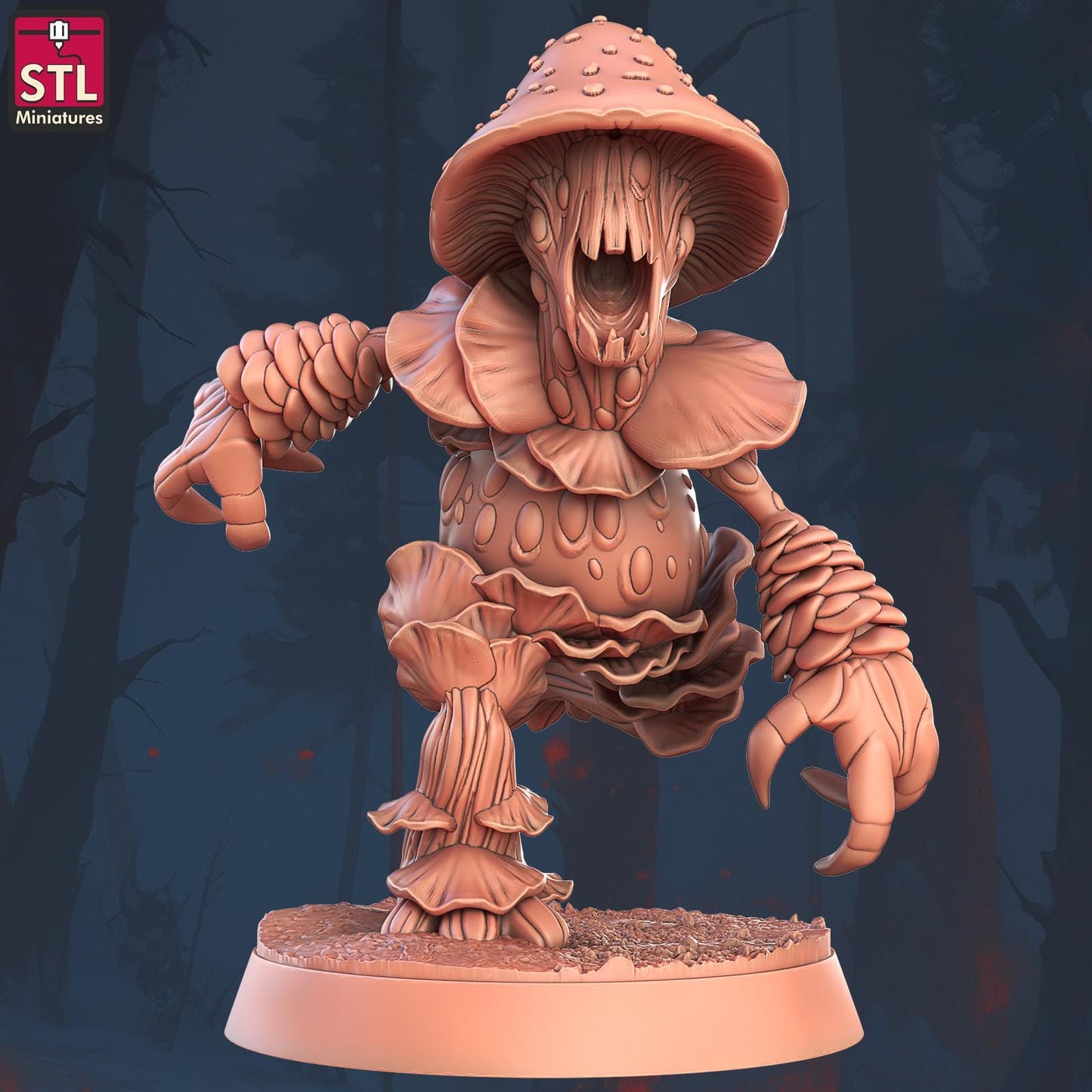 Violent Fungus Myconid Monster Set | Tabletop Scale | D&D TTRPG Miniature | STL Miniatures