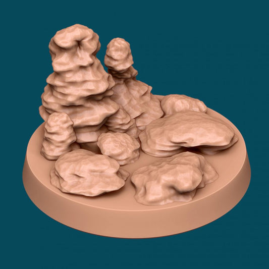 Stalagmite Bases | TTRPG Miniature Sculpted Base | Awkward Penguin's Minis