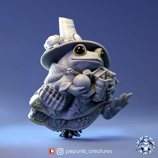 Tomato Frog Wizard | Tabletop or Display Scale | D&D Humblewood TTRPG Miniature | Pepunki Creatures