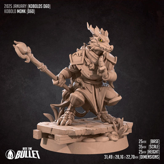 Kobold Monk, D&D Version | Tabletop Gaming Scale Resin Miniature | Bite the Bullet