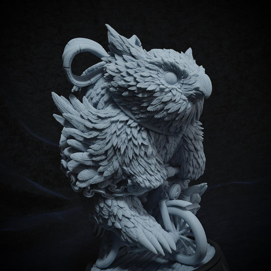 Owlbear Riding a Tricycle Circus Act | Tabletop or Display Scale | TTRPG Miniature | Cripta Studios