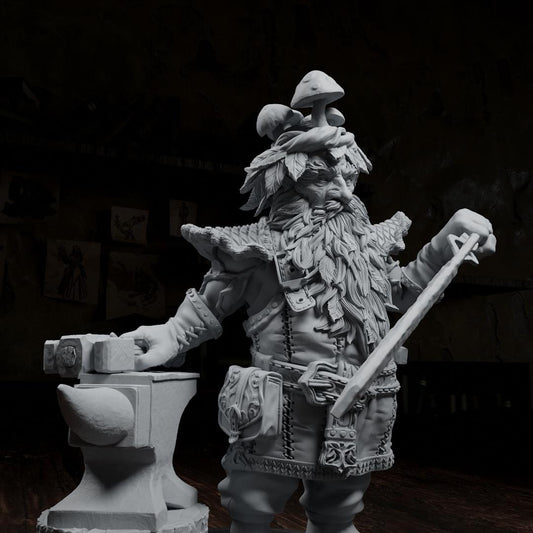 Bron the Plantling, Blacksmith | Tabletop or Display Scale | TTRPG D&D Miniature | Cripta Studios