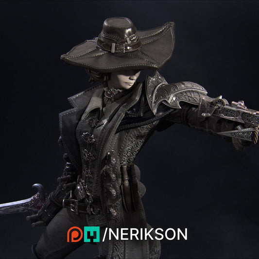 Valeria the Nighthunter, Vampire Hunter | Tabletop Gaming Mini or Garage Resin Kit Statue | D&D TTRPG Fantasy Miniature | Nerikson