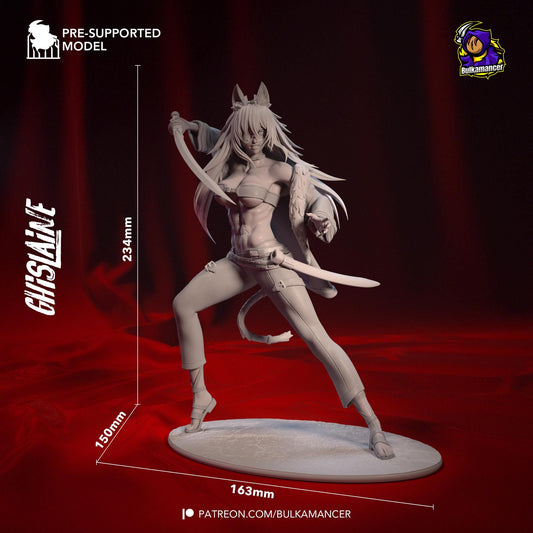 Beastfolk Swordmaster | Resin Garage Kit Sculpture Anime Video Game Fan Art Statue | Bulkamancer Sculpts
