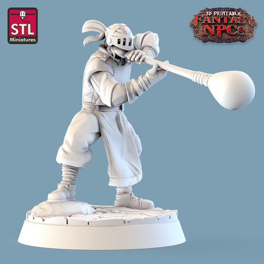 Glassblower NPC Set | Tabletop Scale | D&D TTRPG Miniature | STL Miniatures