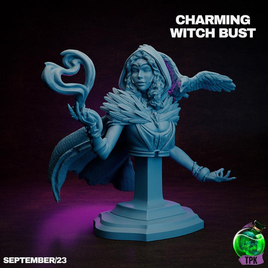 Charming Witch Woman | Tabletop Gaming Mini or Display Figure | TPKLab