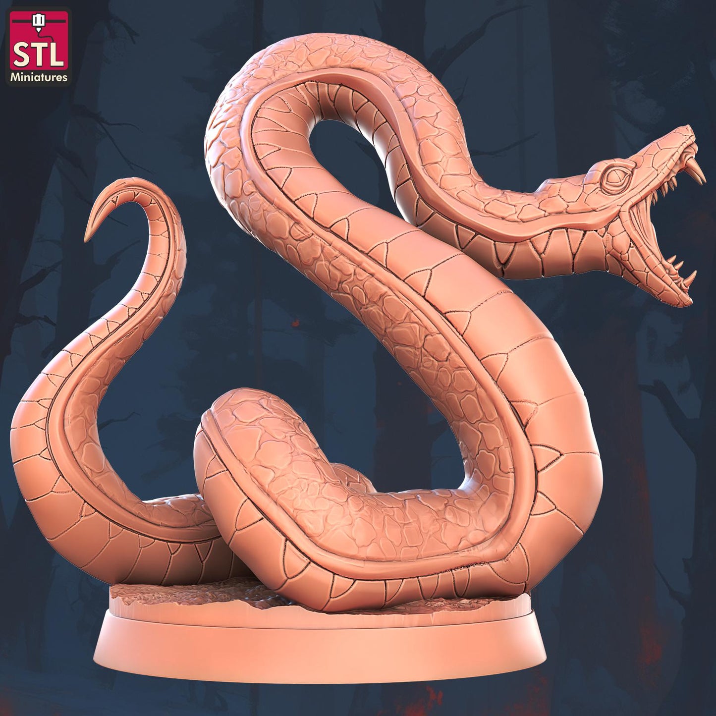 Giant Snake Set | Tabletop Scale | D&D TTRPG Miniature | STL Miniatures