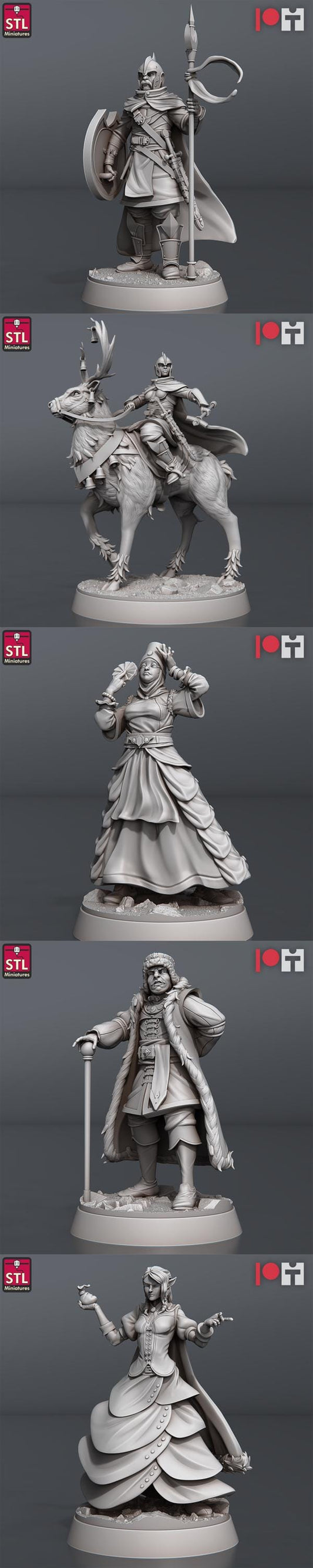 Nobles NPC Set | Tabletop Scale | D&D TTRPG Miniature | STL Miniatures