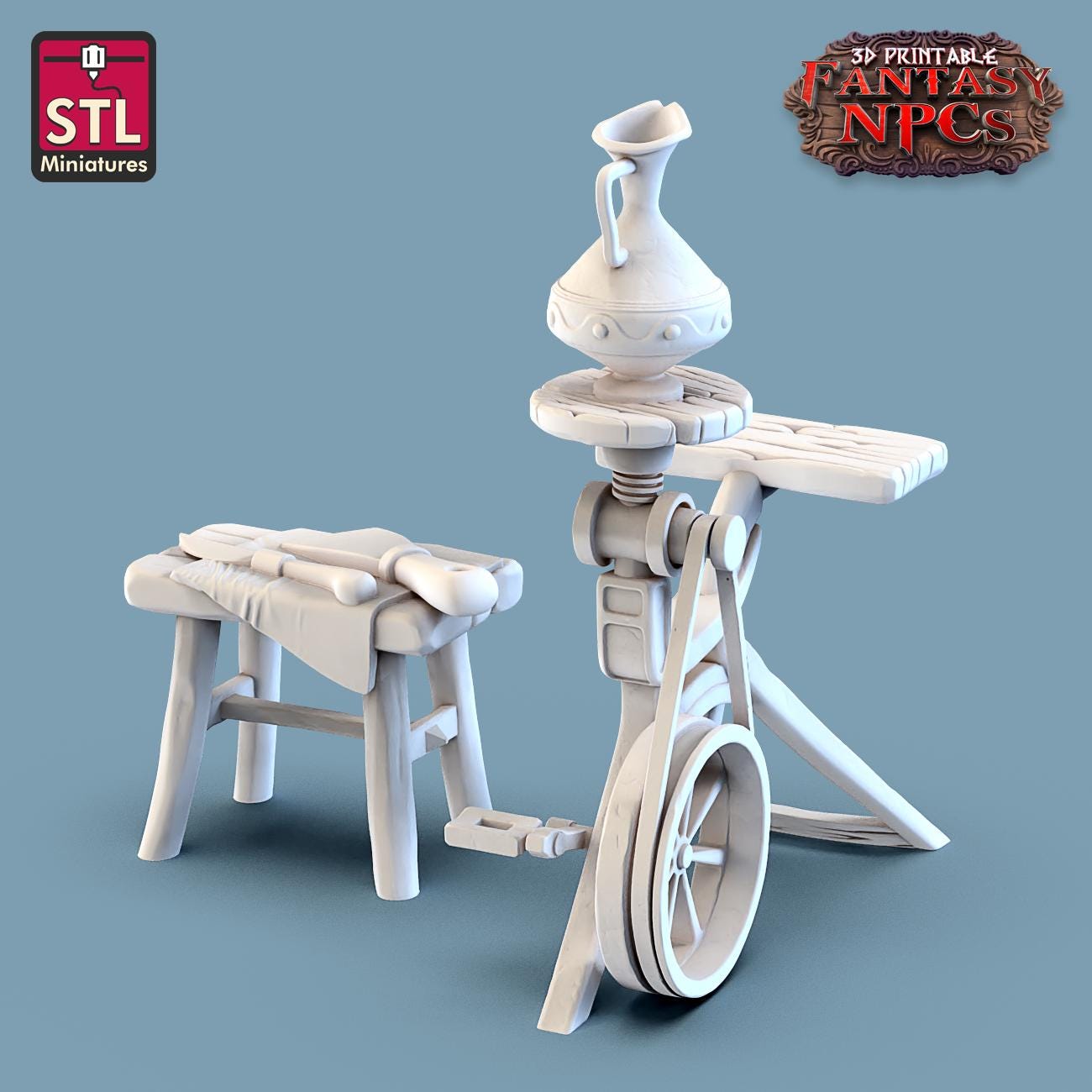 Potter NPC Set | Tabletop Scale | D&D TTRPG Miniature | STL Miniatures