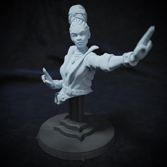 Mayla, Monk Wizard Sorcerer | Tabletop, Display Scale, Bust | TTRPG D&D Miniature | Cripta Studios