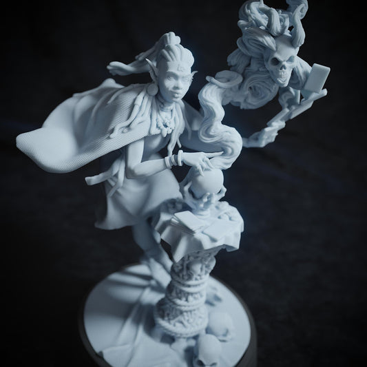 Shinra Allseeker, Fortune Teller, Card Reader | Tabletop or Display Scale | TTRPG D&D Miniature | Cripta Studios