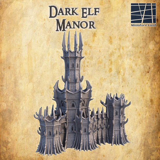 Dark Elf Manor | 28mm Scale Model Terrain | D&D TTRPG Playable 3D Printed Building | MiniatureLand