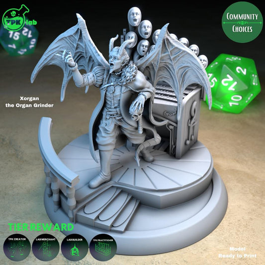 Demon Xorgan and His Organ, Musical Devil | Tabletop Gaming Miniature | TPKLab