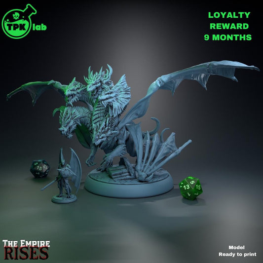 Five-Headed Dragon Monster Huge | Tabletop Gaming Miniature | TPKLab
