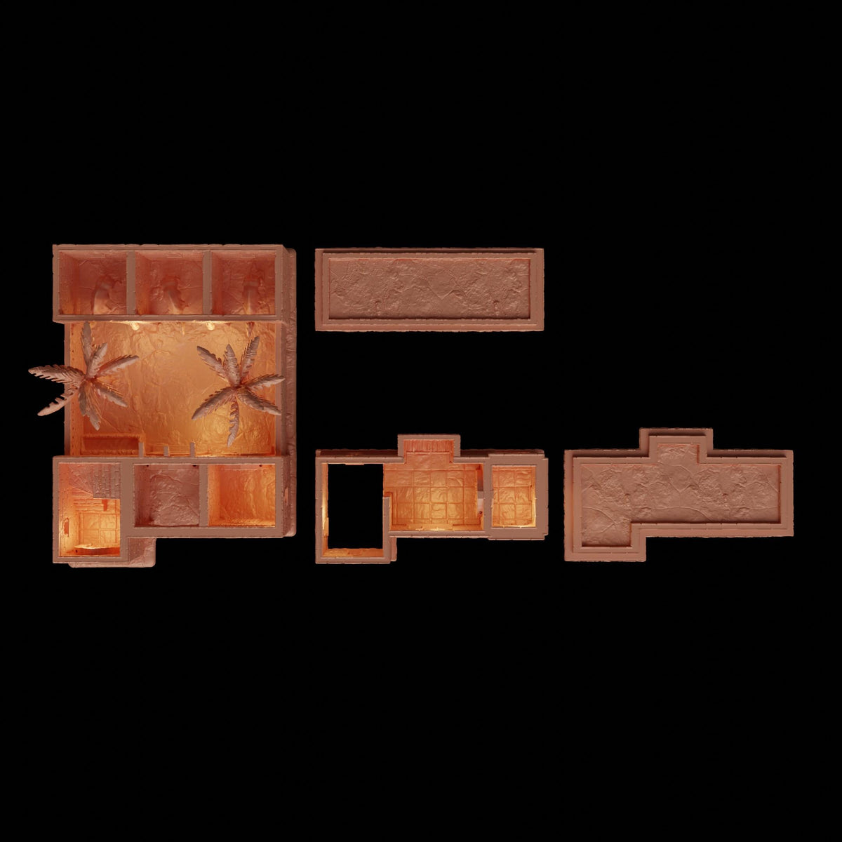 Tattles Told 3D Desert Manor 28mm scale model terrain for D&D TTRPG, a 3D printed playable building with detailed features.