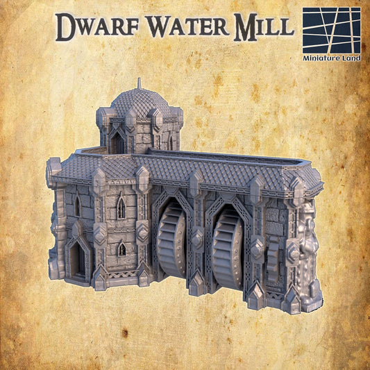Dwarf Watermill | 28mm Scale Model Terrain | D&D TTRPG Playable 3D Printed Building | MiniatureLand