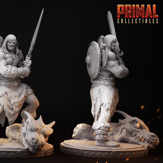Barbarian Thurkal | Tabletop Scale | TTRPG D&D Miniature | Primal Collectibles