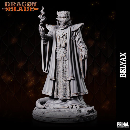 Draconian Wizard Belyax | Tabletop Scale | TTRPG D&D Miniature | Primal Collectibles