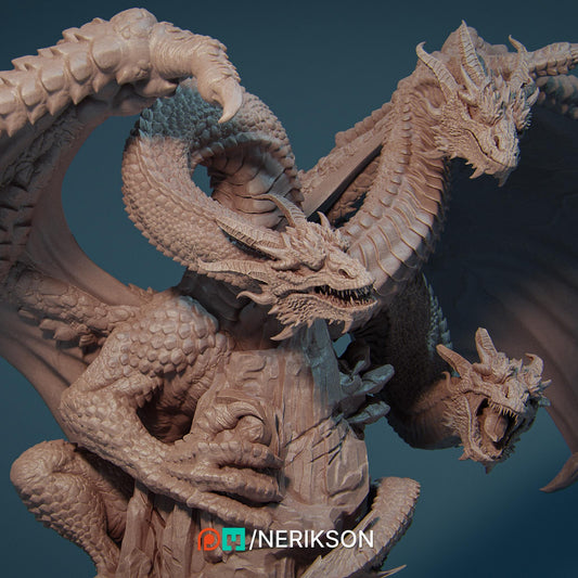 Zmei the Three-Headed Dragon | TABLETOP SCALE | D&D TTRPG Fantasy Miniature | Nerikson