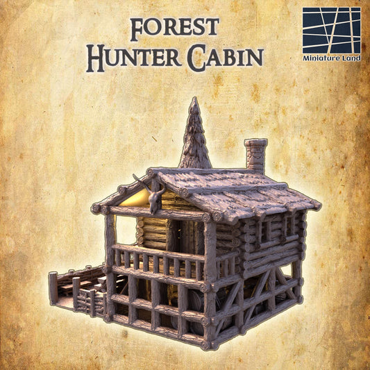 Forest Hunter Cabin | 28mm Scale Model Terrain | D&D TTRPG Playable 3D Printed Building | MiniatureLand