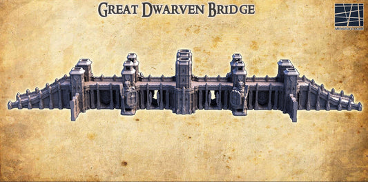 Great Dwarven Bridge | 28mm Scale Model Terrain | D&D TTRPG Playable 3D Printed Building | MiniatureLand