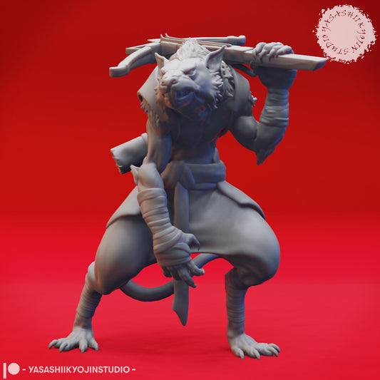Wererat | TABLETOP SCALE | TTRPG Monster Miniature | Yasashii Kyojin Studio
