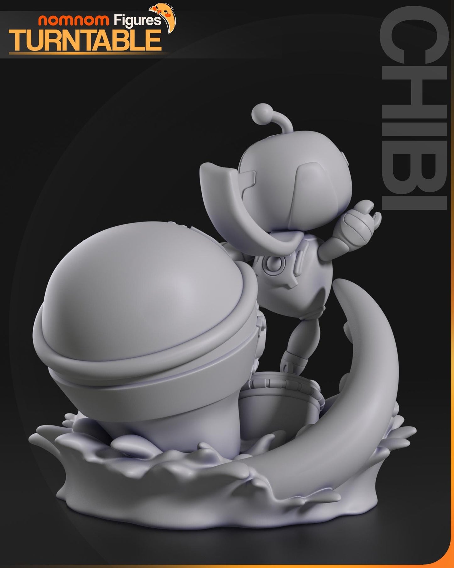 Chibi Spirited Robot | Resin Garage Kit Figure Game Fan Art | Nomnom Figures