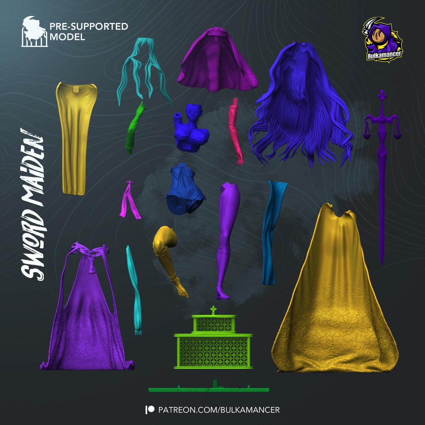 Blind Priestess | Resin Garage Kit Sculpture Anime Video Game Fan Art Statue | Bulkamancer Sculpts