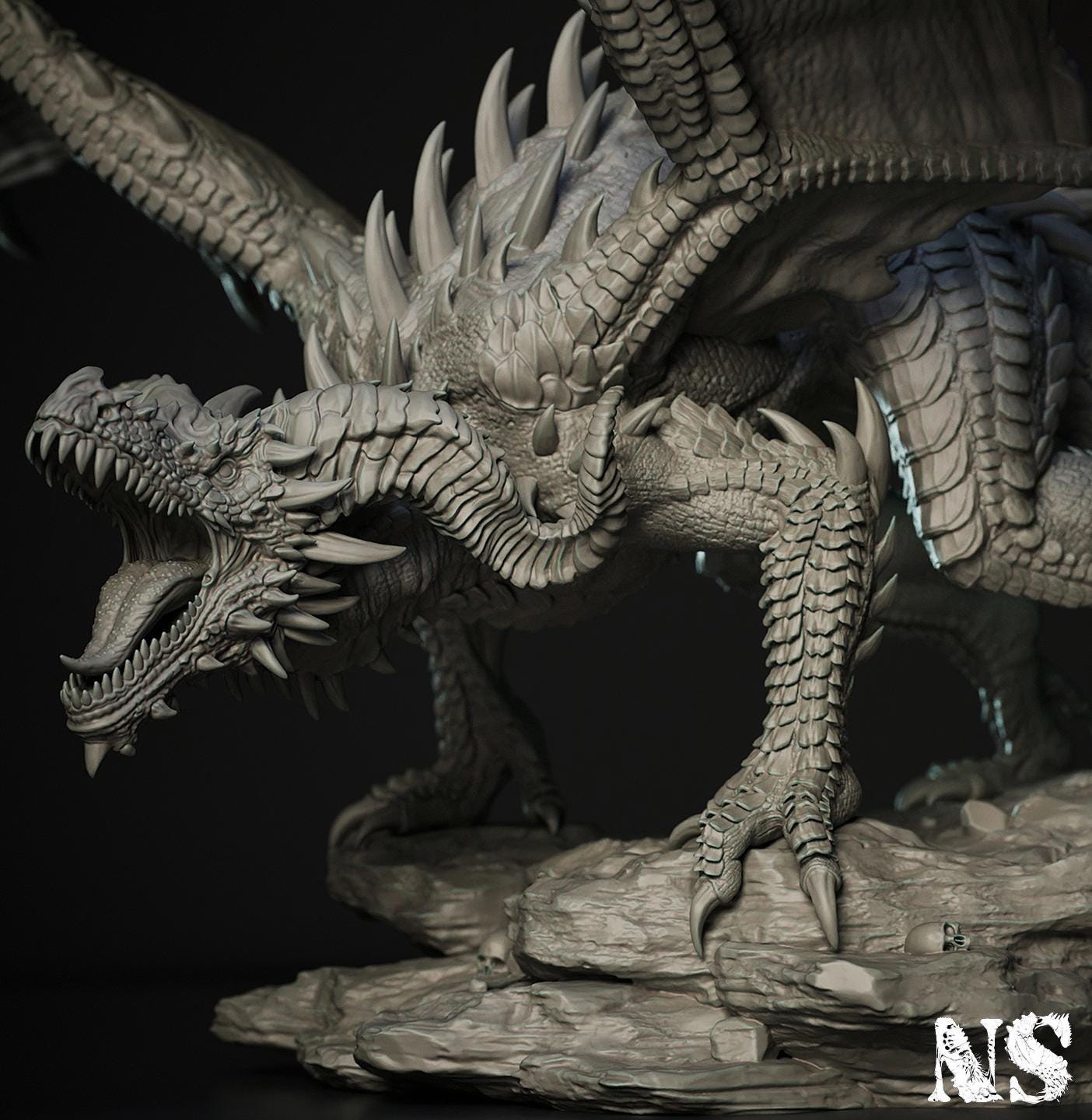 Young Red Dragon Roar | D&D Horror Fantasy | NS Miniatures