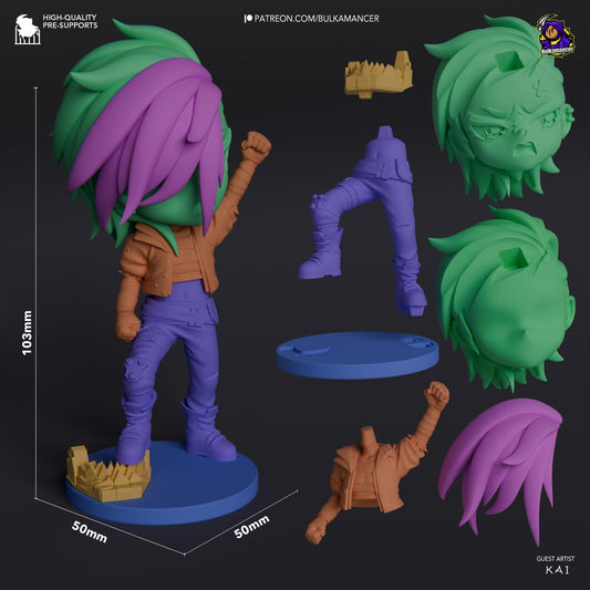 Chibi Victorious Brawler | Resin Garage Kit Sculpture Anime Video Game Fan Art Statue | Bulkamancer Sculpts