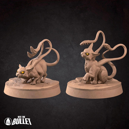Displacer Kittens Set | TABLETOP SCALE | D&D Pathfinder TTRPG Miniature | Bite the Bullet